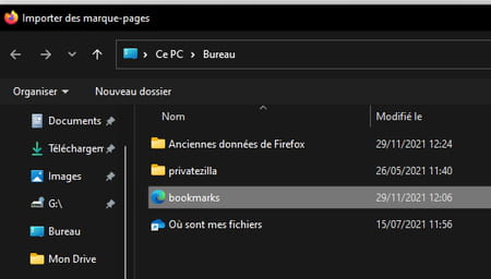 Firefox bookmarks: export and import bookmarks